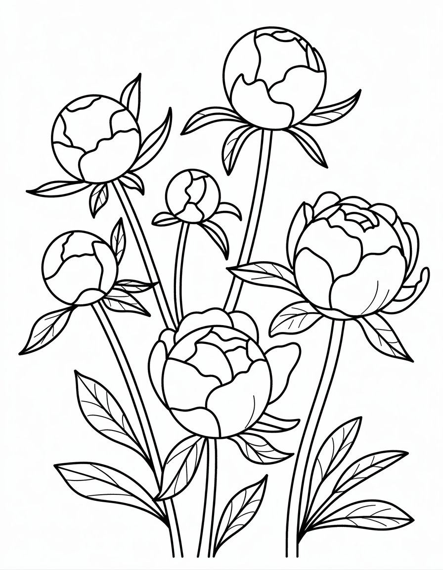 Peony Buds Opening